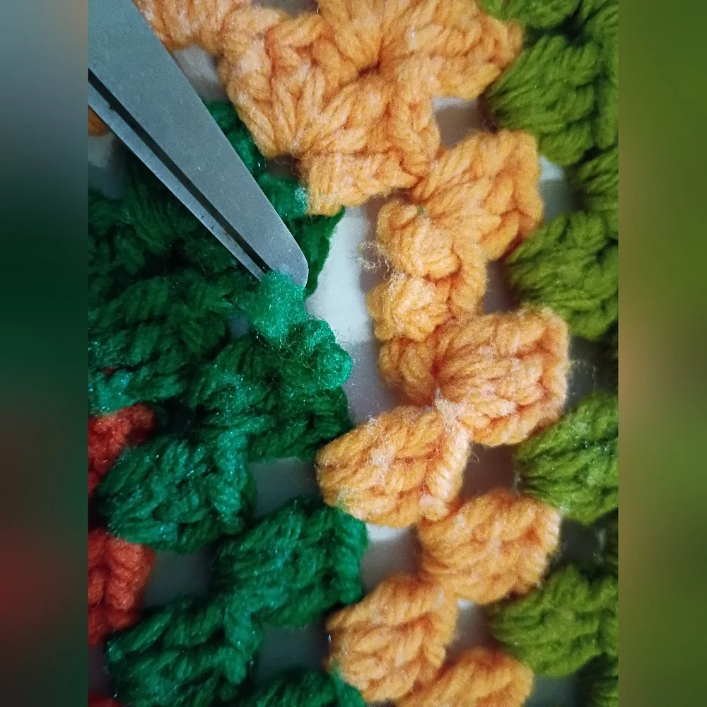 VTG Handmade Multicolor‎ Crochet Throw Blanket Sz 521/2 X53 1/2